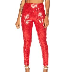 Tipsy Elves Sparkling Red Sequin Leggins